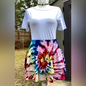 Tie Dye Flounce cotton size 1x Hand Dyed NWT